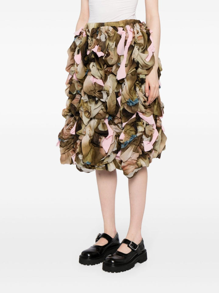 Printed Layer Ruffles Skirt