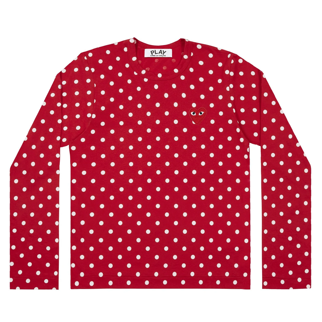 Polka Dots With Red Emblem Tee Unisex