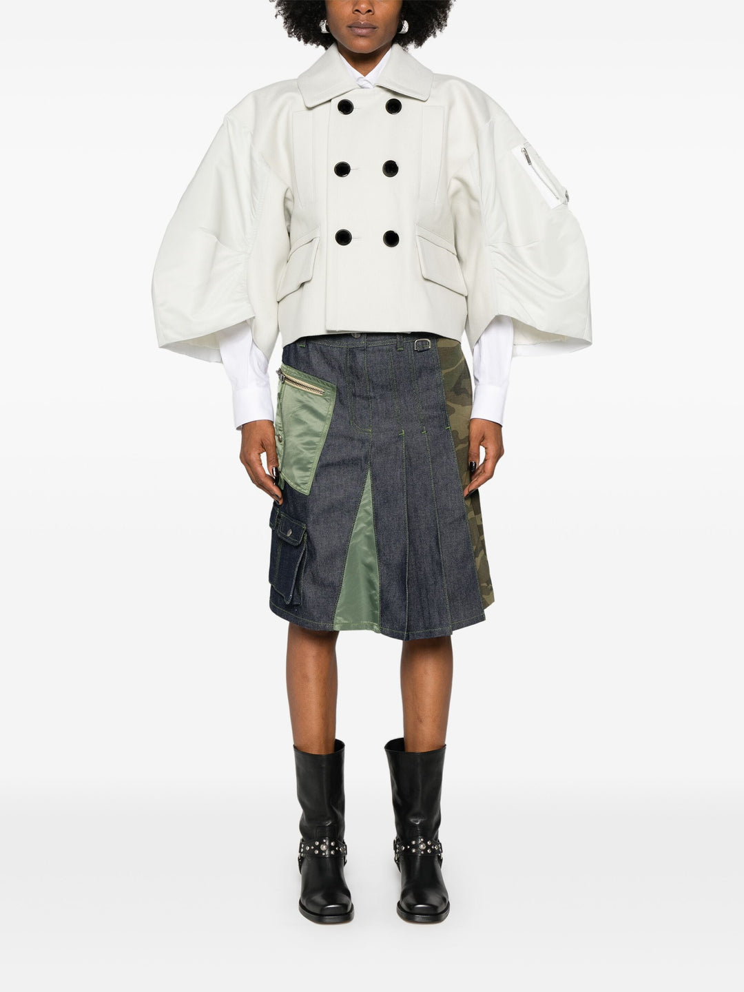 Wool Melton X Nylon Twill Jacket