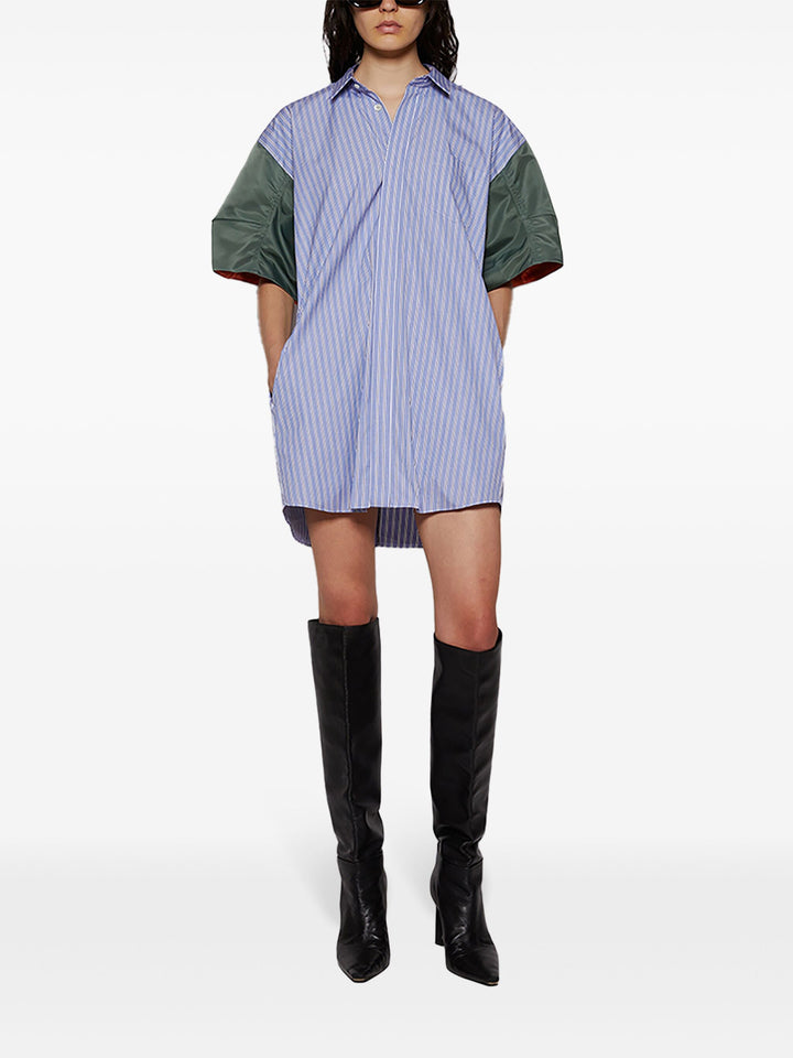 Cotton Poplin X Nylon Twill Dress