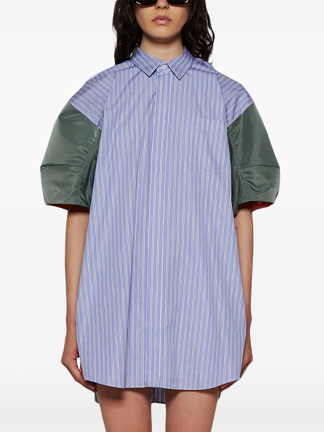 Cotton Poplin X Nylon Twill Dress