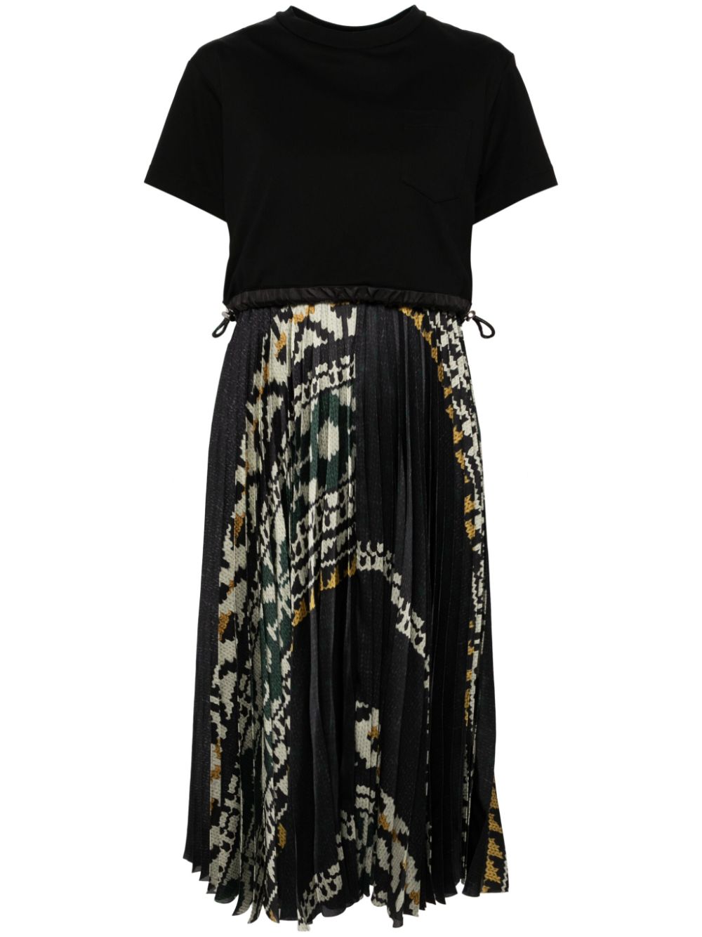 Pattern Knit Print Cotton Jersey Dress