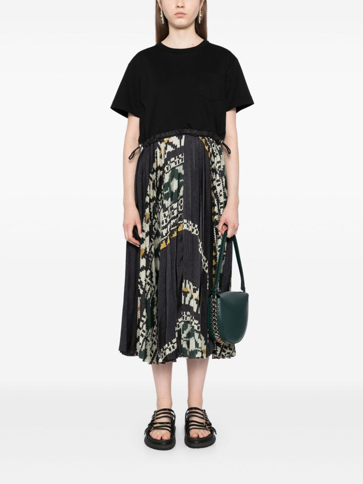 Pattern Knit Print Cotton Jersey Dress