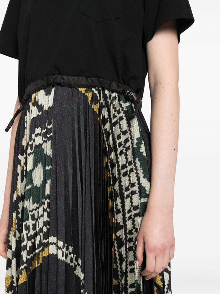 Pattern Knit Print Cotton Jersey Dress