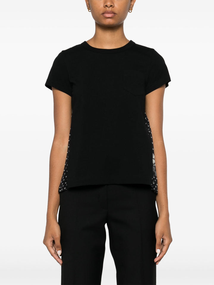 Pattern Knit Print Cotton Jersey T-Shirt