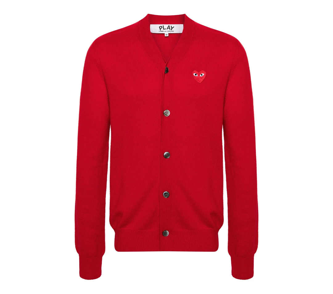 V-Neck Cardigan Red Emblem Unisex