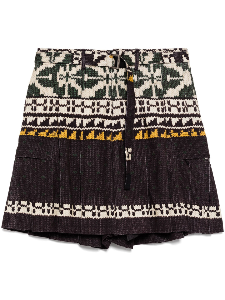 Pattern Knit Print Shorts