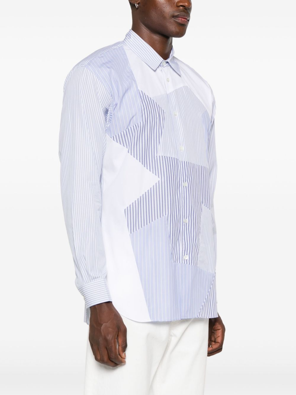 Multi-Striped Patch Long Sleeve Shirt