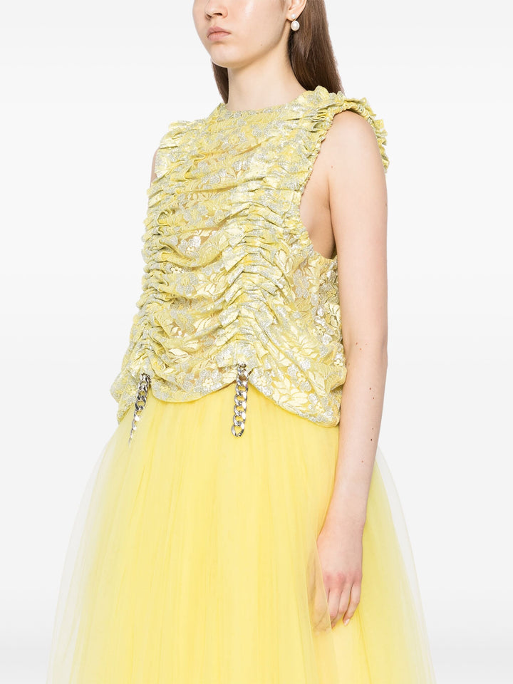 Printed Ruffles Vest