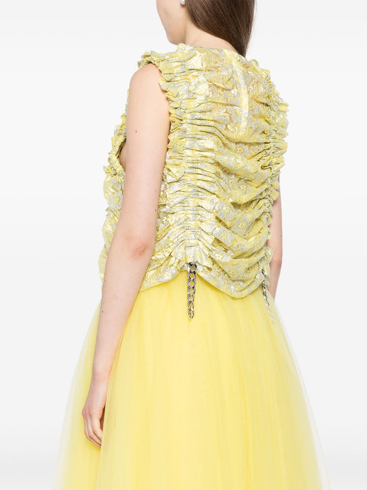 Printed Ruffles Vest