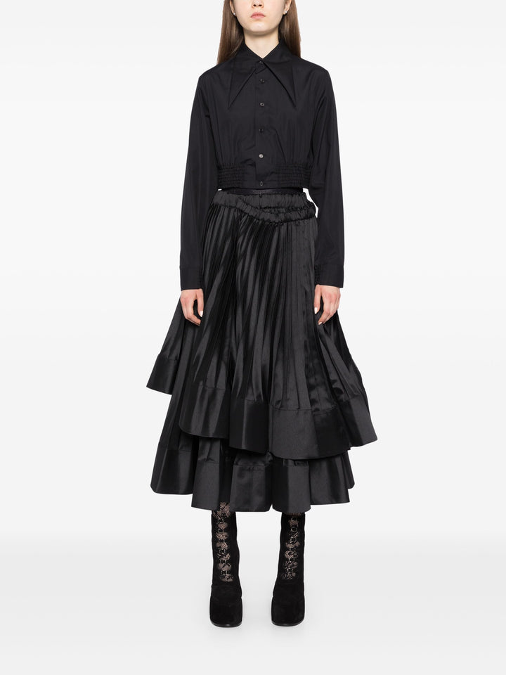 Crop Pointy Collar Shirt
