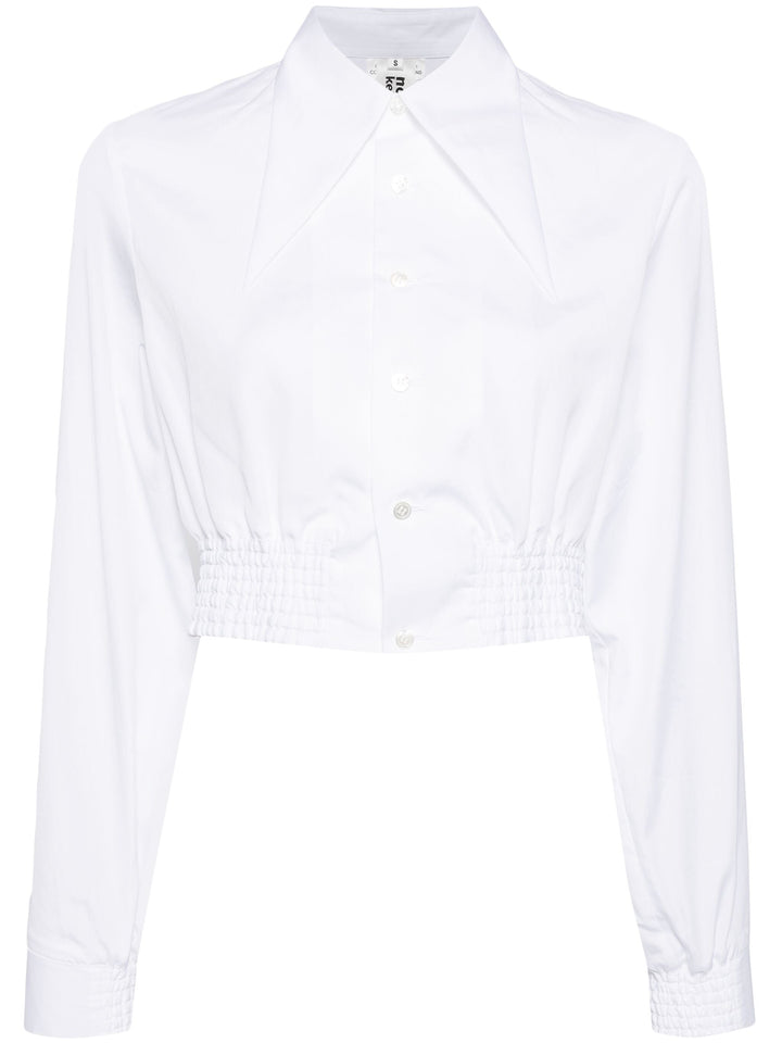 Crop Pointy Collar Shirt