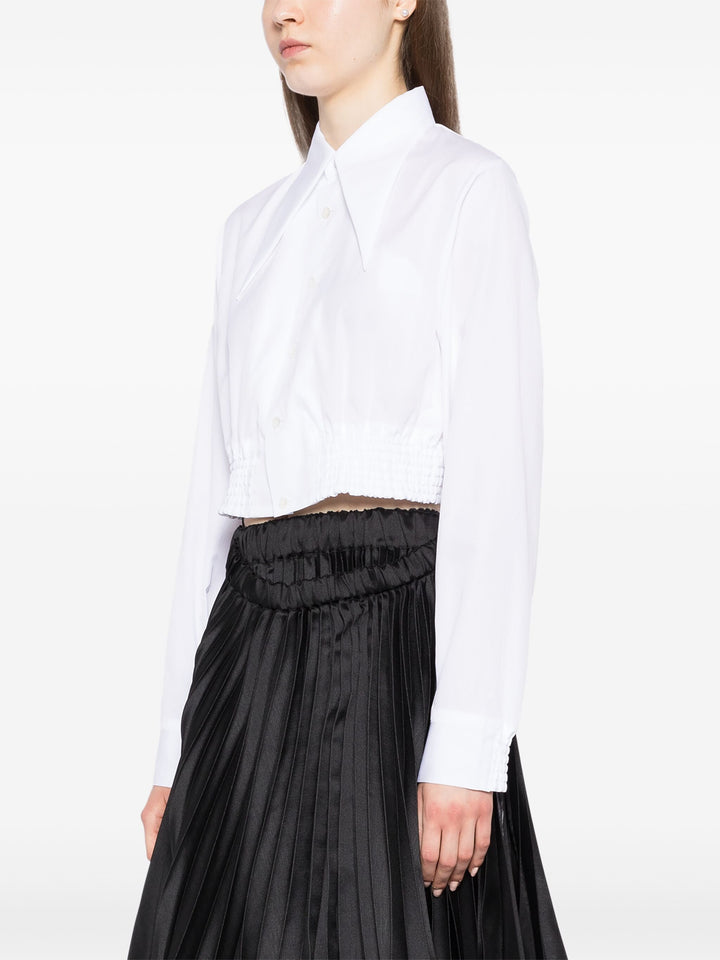 Crop Pointy Collar Shirt