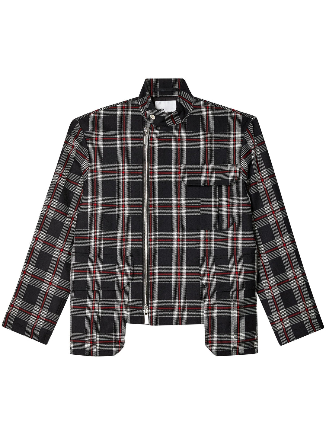 Checker Zip Jacket With Flap Pocket