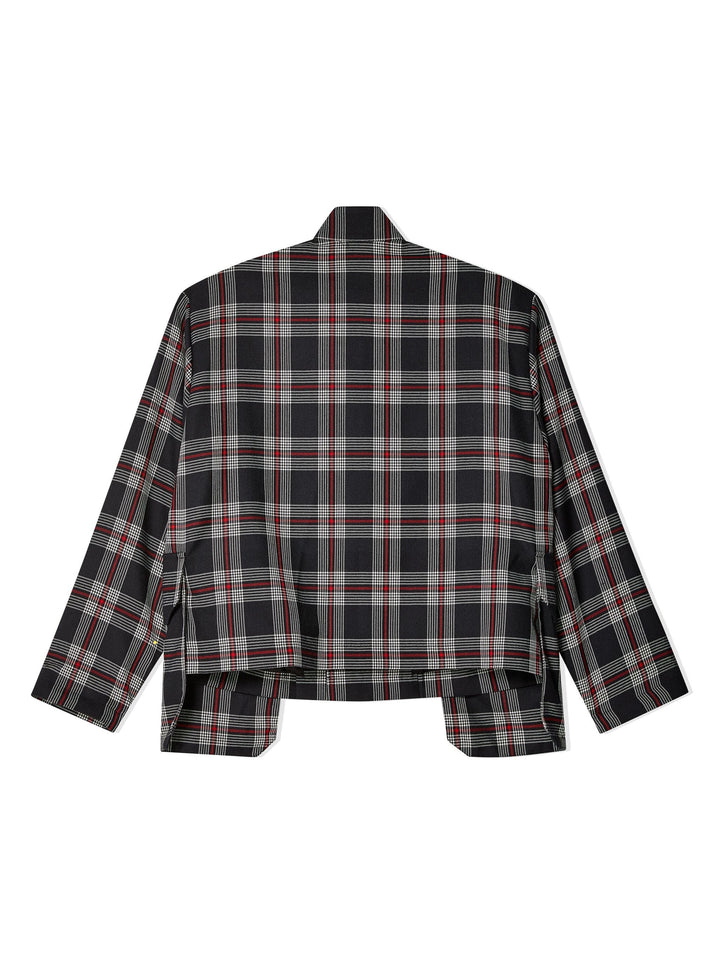 Checker Zip Jacket With Flap Pocket