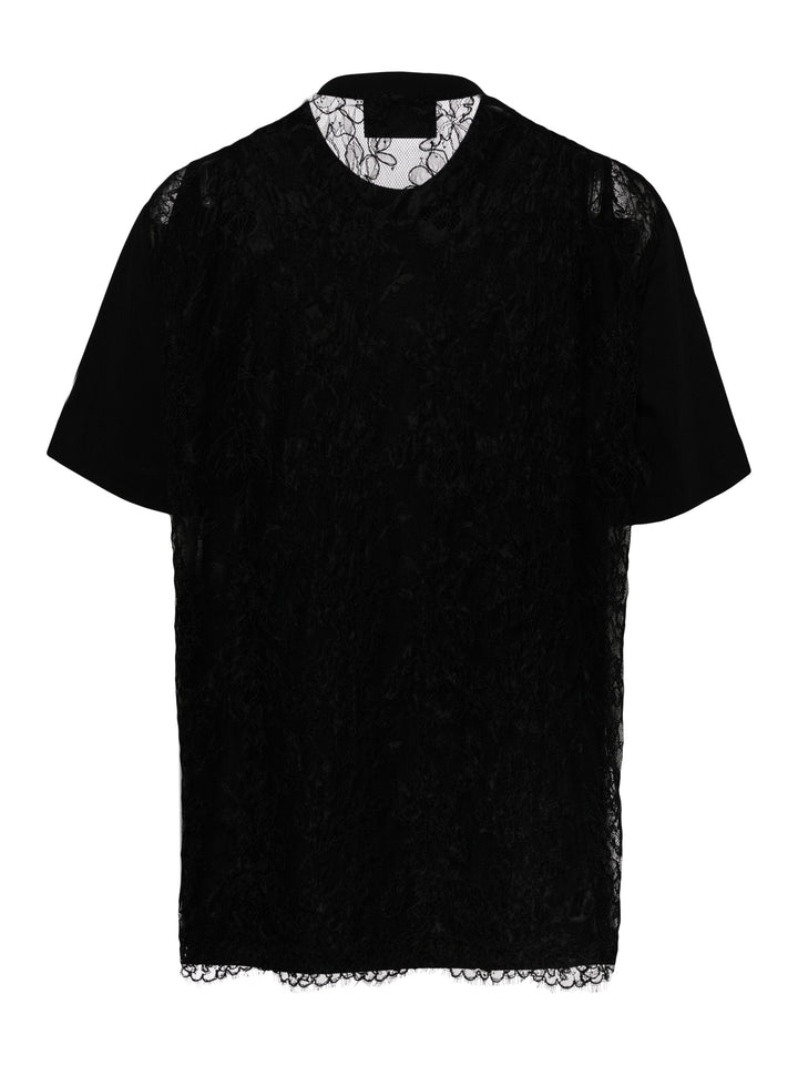 Sheer Lace Panel T-Shirt