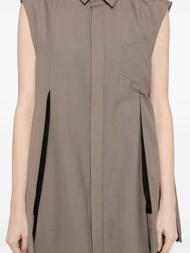 Chiffon Mix Suiting Shirt
