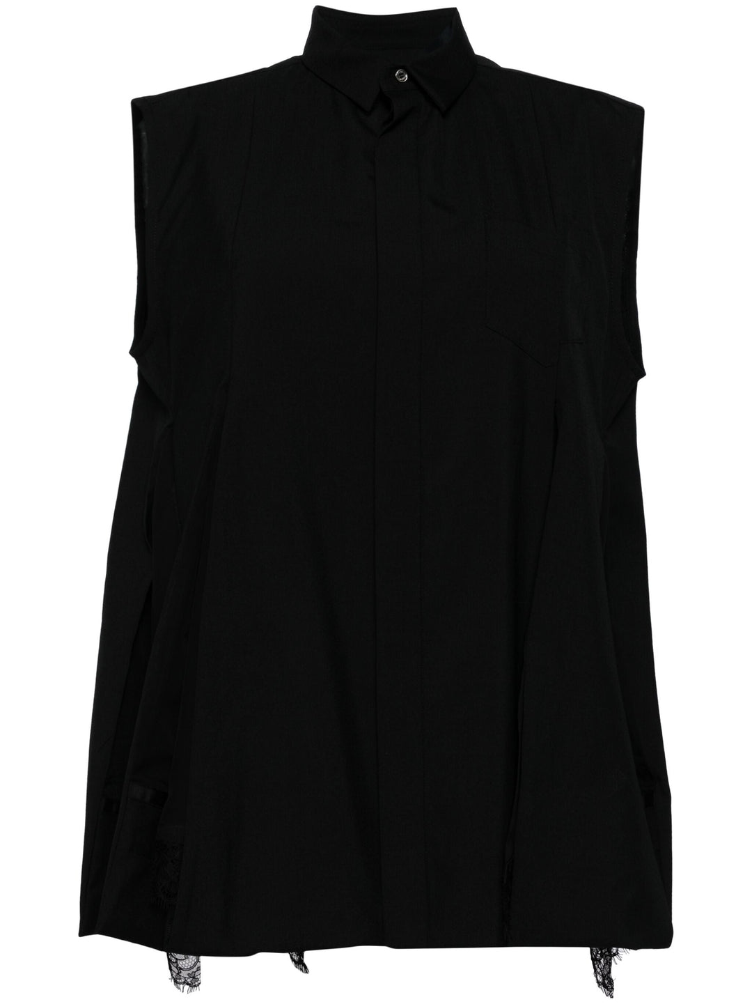 Chiffon Mix Suiting Shirt