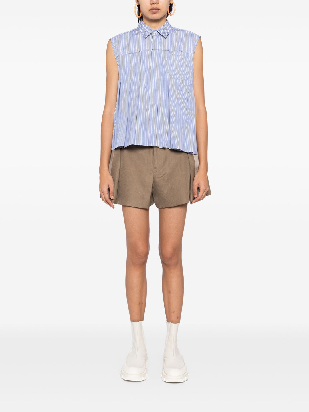 Double-Faced Silk Cotton Shorts