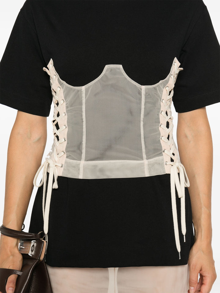 Boxy T-Shirt With Corset Panel