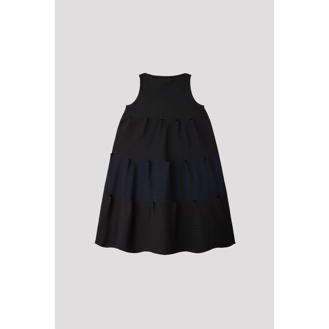 Terraced Sleeveless Mini Dress