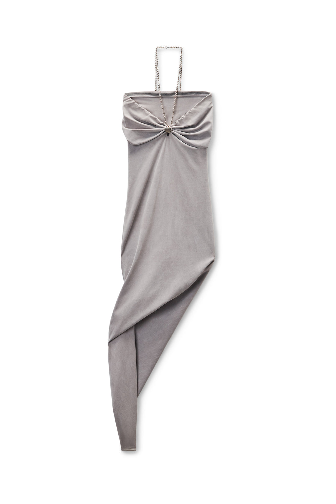 Asymmetric Chain Halter Dress