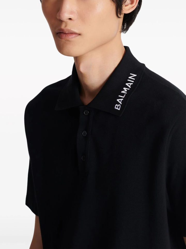 Balmain 縫線領 Polo 衫