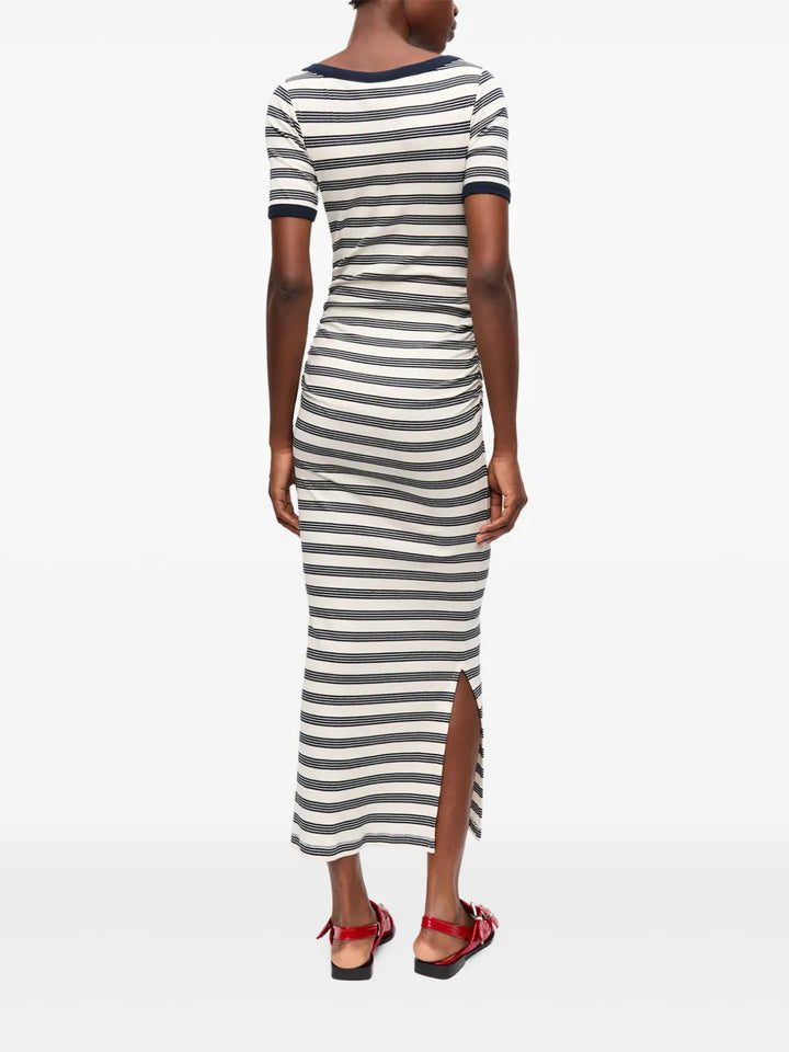 Striped Soft Cotton Rib Short Dress