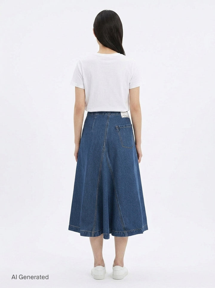 Asymmetrical Denim Midi Skirt | 3.1 Phillip Lim | Club21 - back