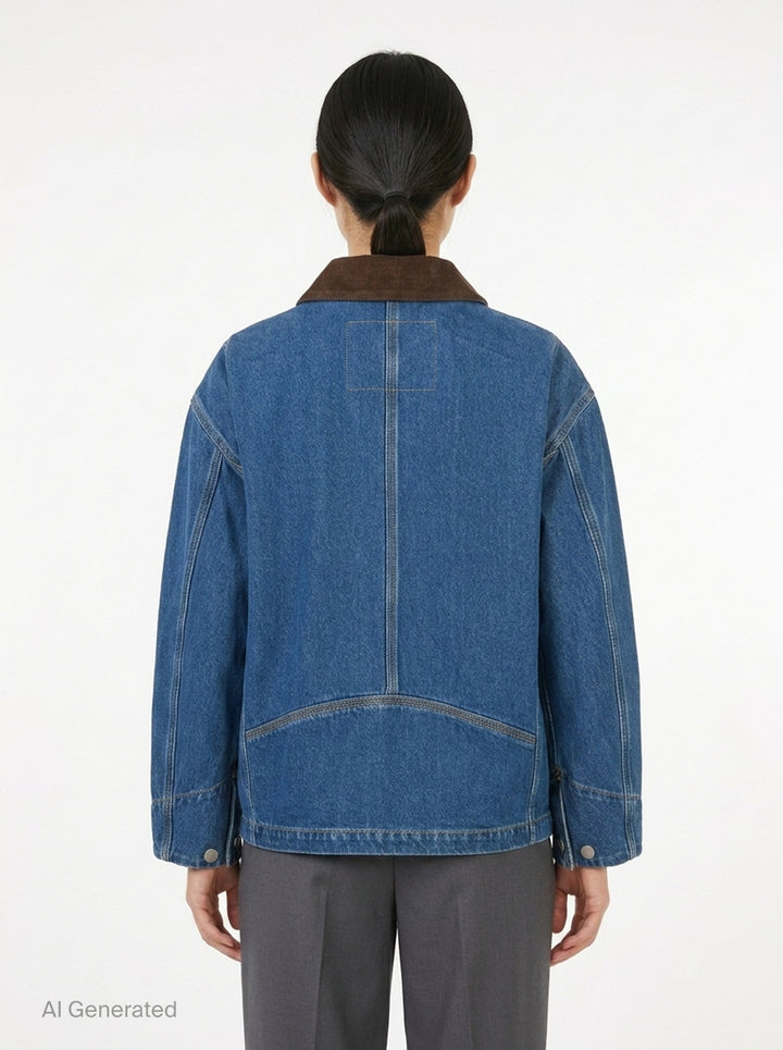Corduroy Trim Chore Denim Jacket | 3.1 Phillip Lim | Club21 - back