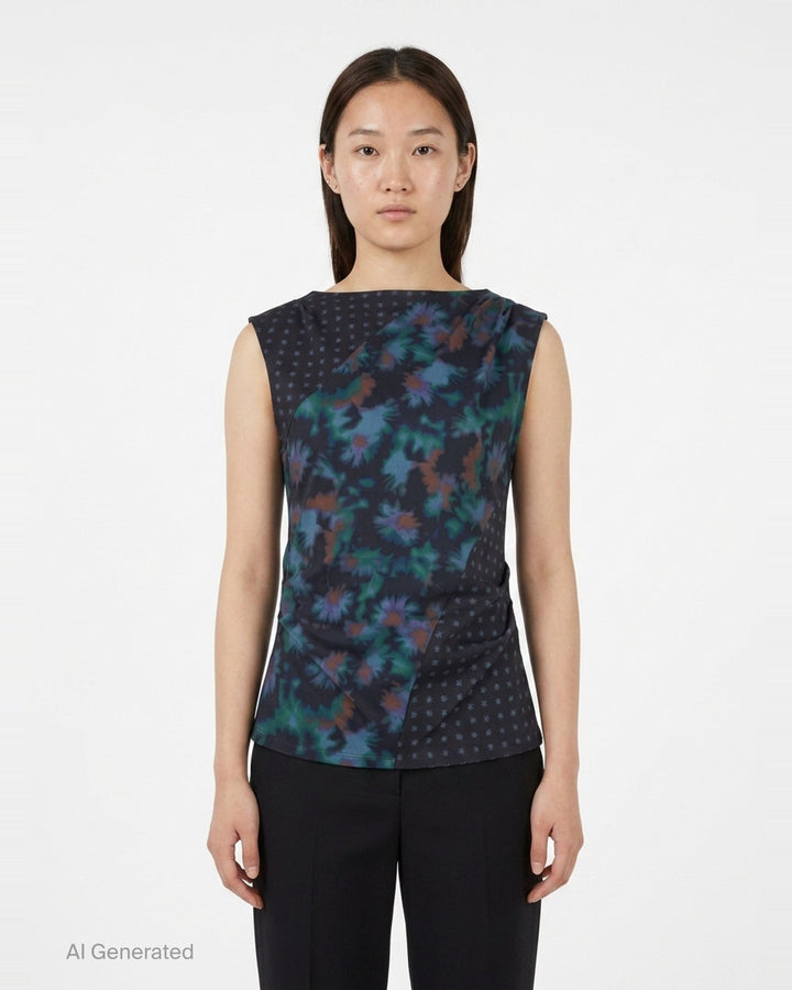 Desert Floral Patchwork Draped Top | 3.1 Phillip Lim | Club21 - front