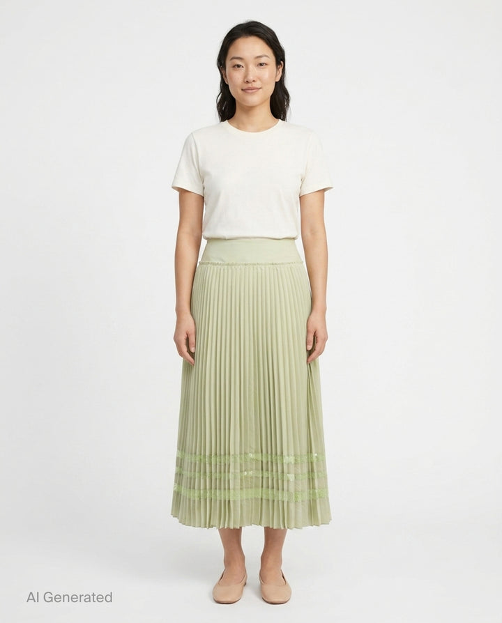 Midi Pleated Lace Skirt | 3.1 Phillip Lim | Club21 - front