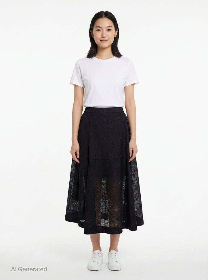 Organza Fil Coupé Midi Skirt | 3.1 Phillip Lim | Club21 - front