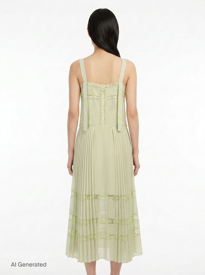Pleated Lace Trim Midi Dress | 3.1 Phillip Lim | Club21 - back