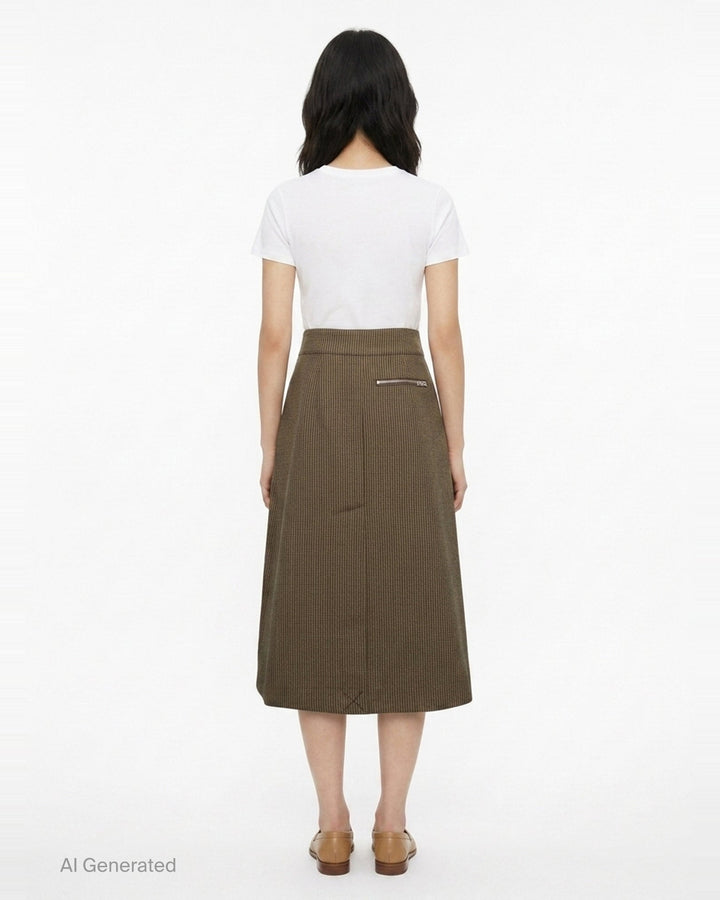 Pleated Tweed Midi Skirt | 3.1 Phillip Lim | Club21 - back
