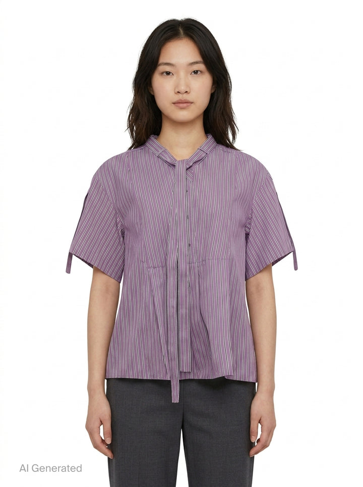 Short Sleeve Striped Blouse | 3.1 Phillip Lim | Club21 - front