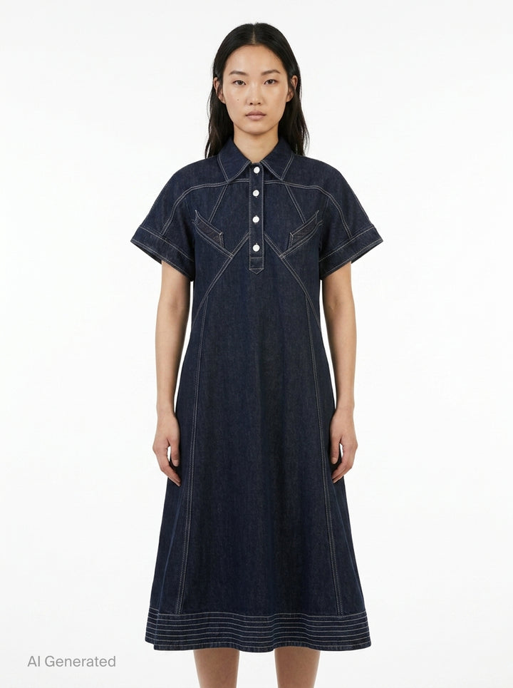 Trapeze Midi Denim Shirt Dress | 3.1 Phillip Lim | Club21 - front