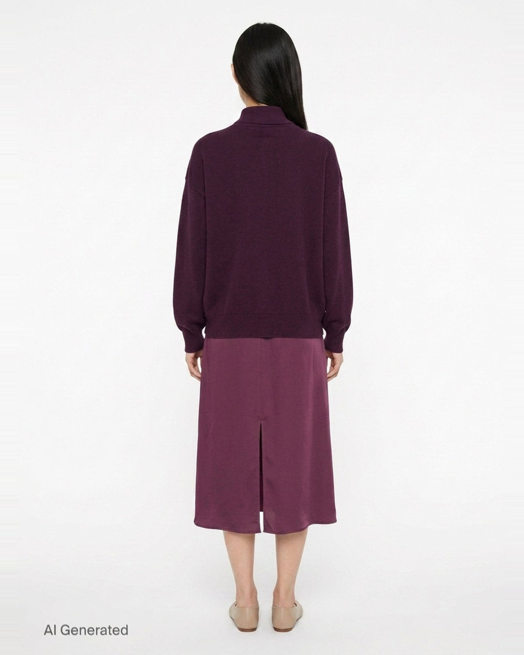 Ultrafine Merino Long Sleeve Polo Midi Dress | 3.1 Phillip Lim | Club21 - back