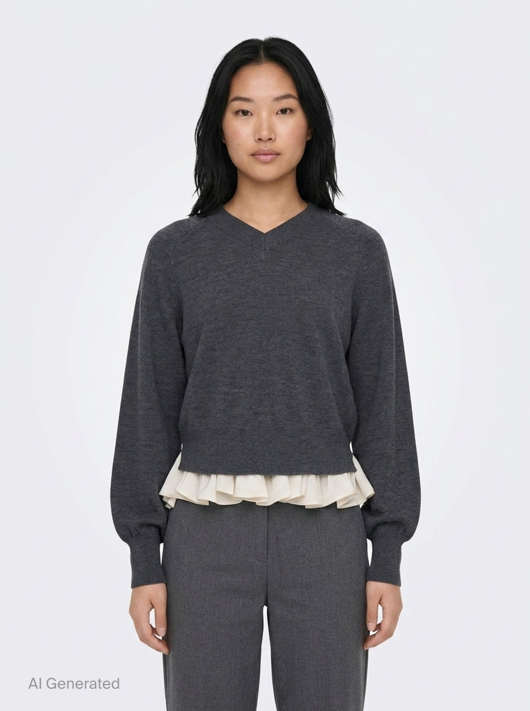 Ultrafine Merino Long Sleeve V-Neck Sweater | 3.1 Phillip Lim | Club21 - front