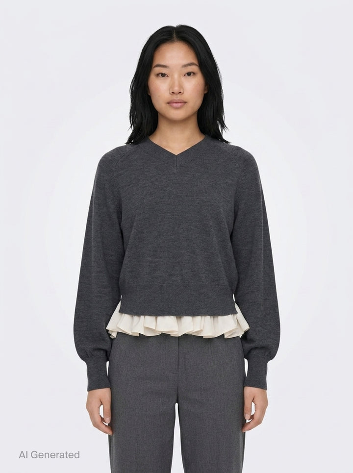 Ultrafine Merino Long Sleeve V-Neck Sweater | 3.1 Phillip Lim | Club21 - front