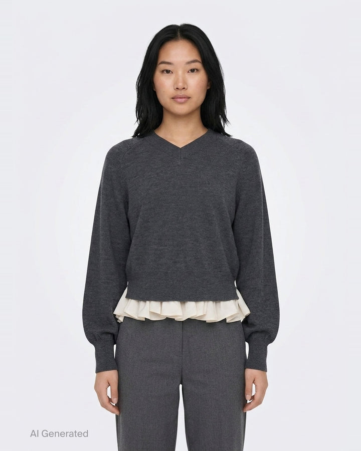 Ultrafine Merino Long Sleeve V-Neck Sweater | 3.1 Phillip Lim | Club21 - front
