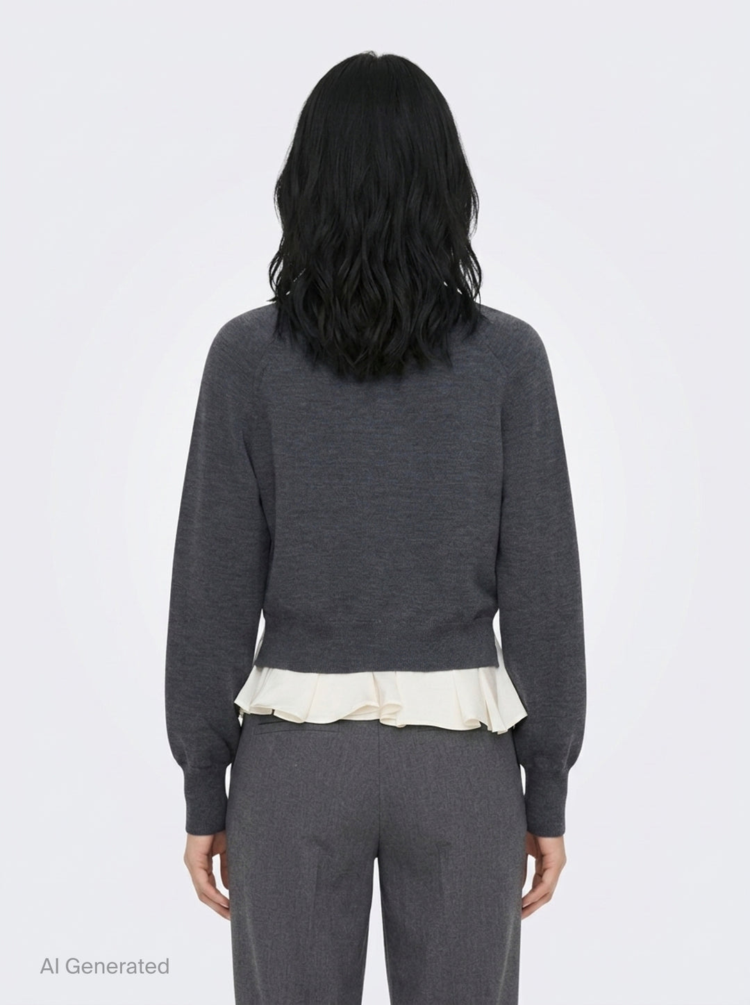 Ultrafine Merino Long Sleeve V-Neck Sweater | 3.1 Phillip Lim | Club21 - back