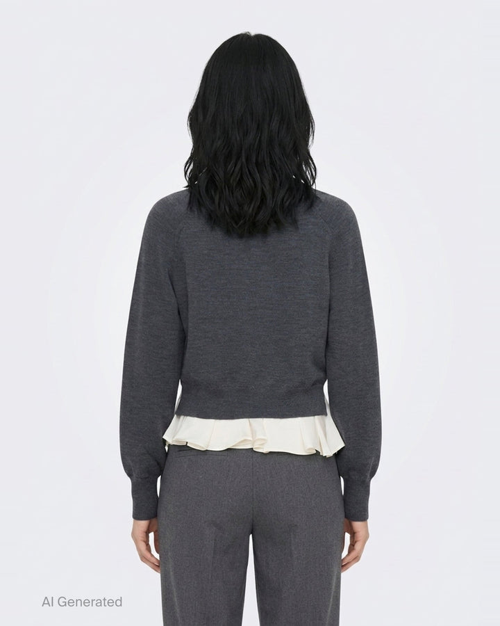 Ultrafine Merino Long Sleeve V-Neck Sweater | 3.1 Phillip Lim | Club21 - back