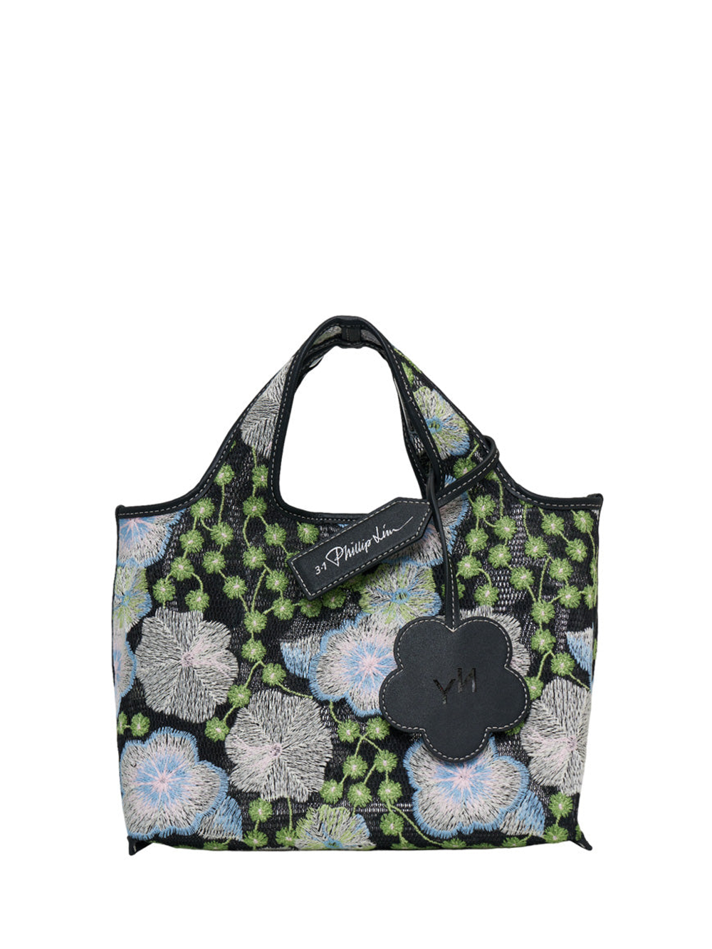 Embroidered Floral Mesh Mini Market Bag