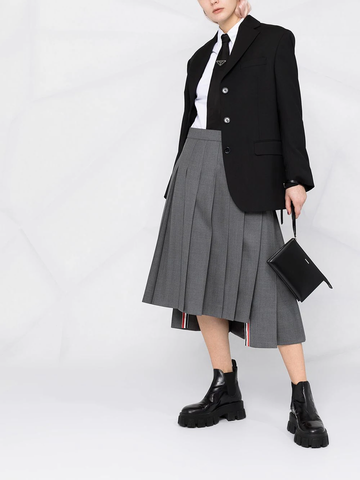 Dropped Back Pleated Skirt