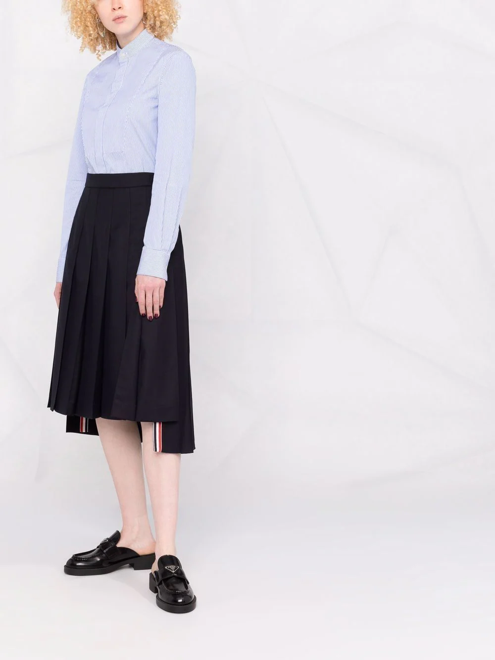 Dropped Back Pleated Skirt