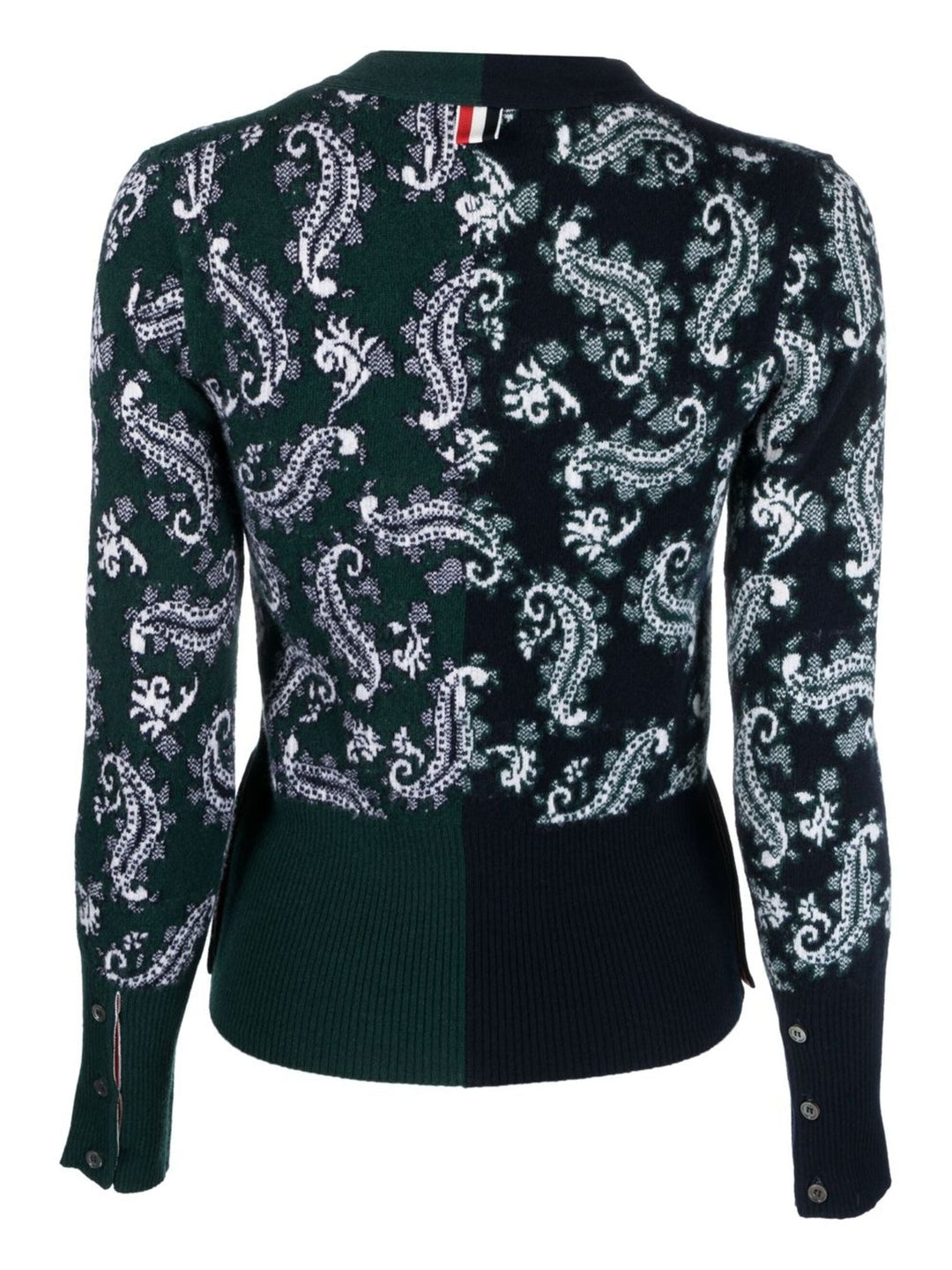 Paisley Jacquard Classic V Neck Cardigan Women