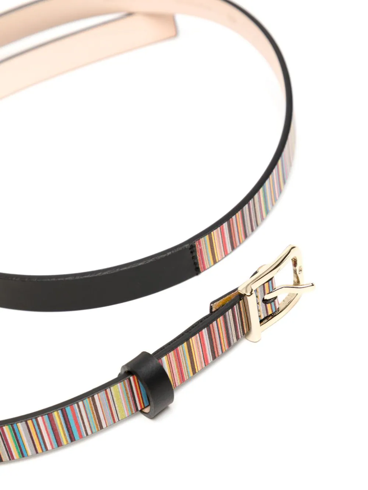 Women Belt Skinny Signature Stripe