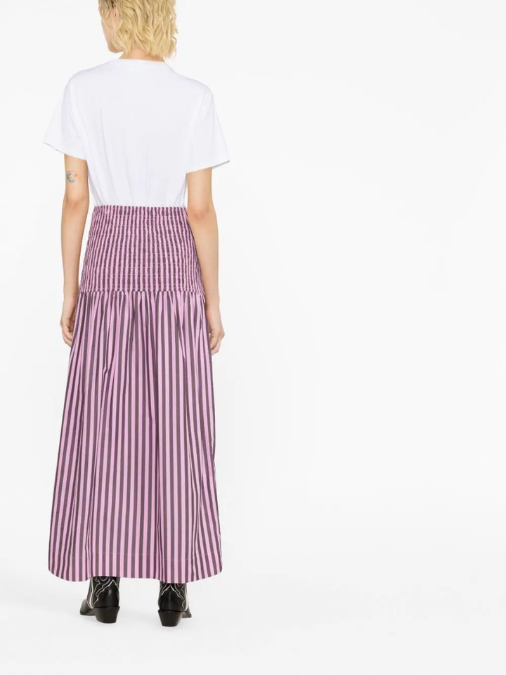 Stripe Cotton Smock Skirt