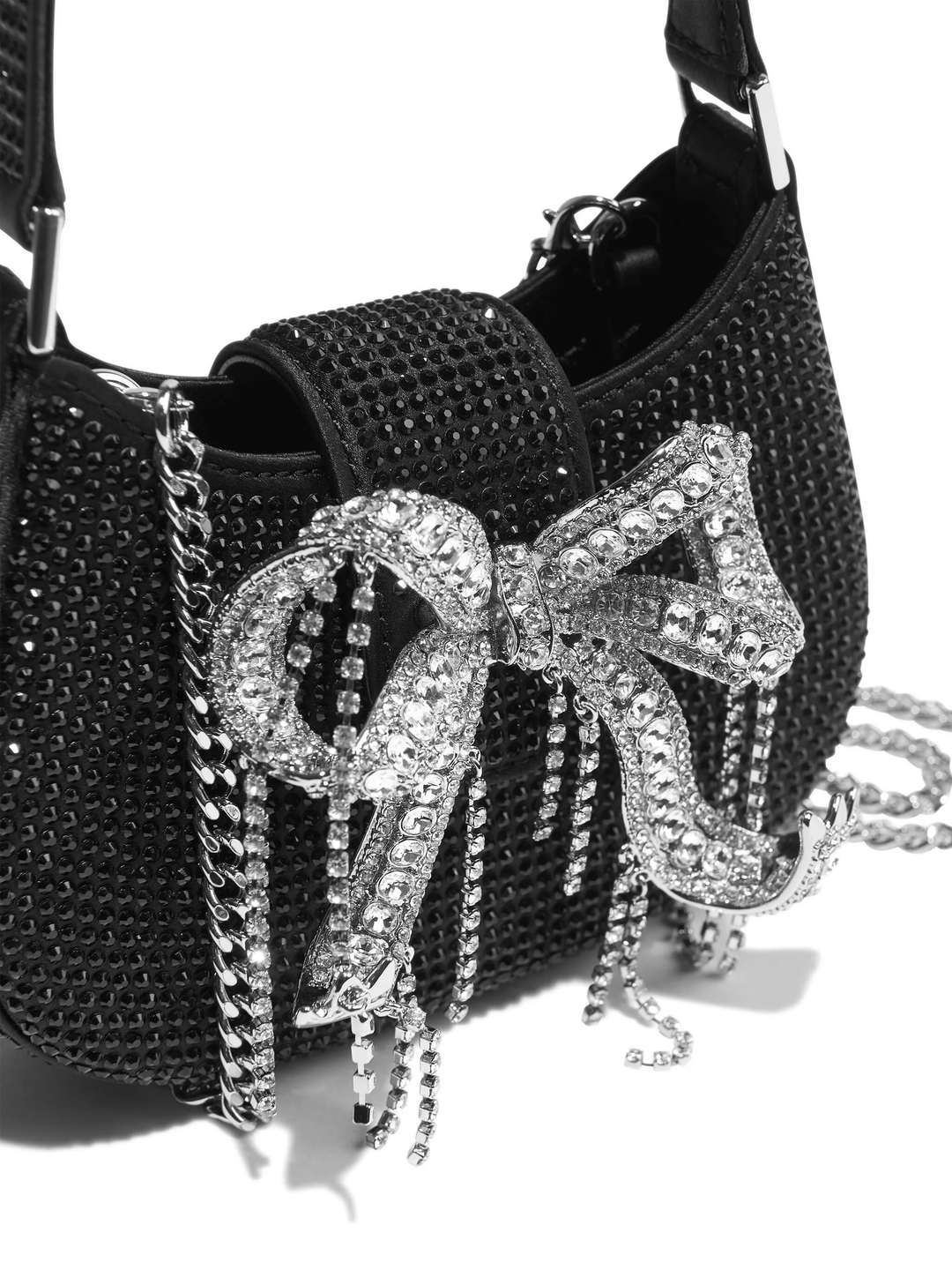 Black Rhinestone Micro Handbag